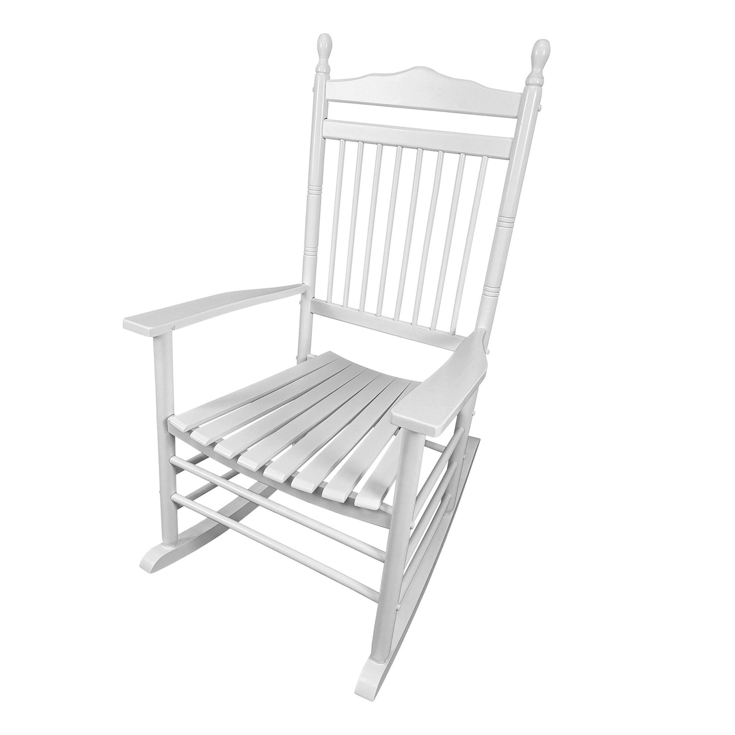 Balcony Porch Adult Rocking Wood Chair - White