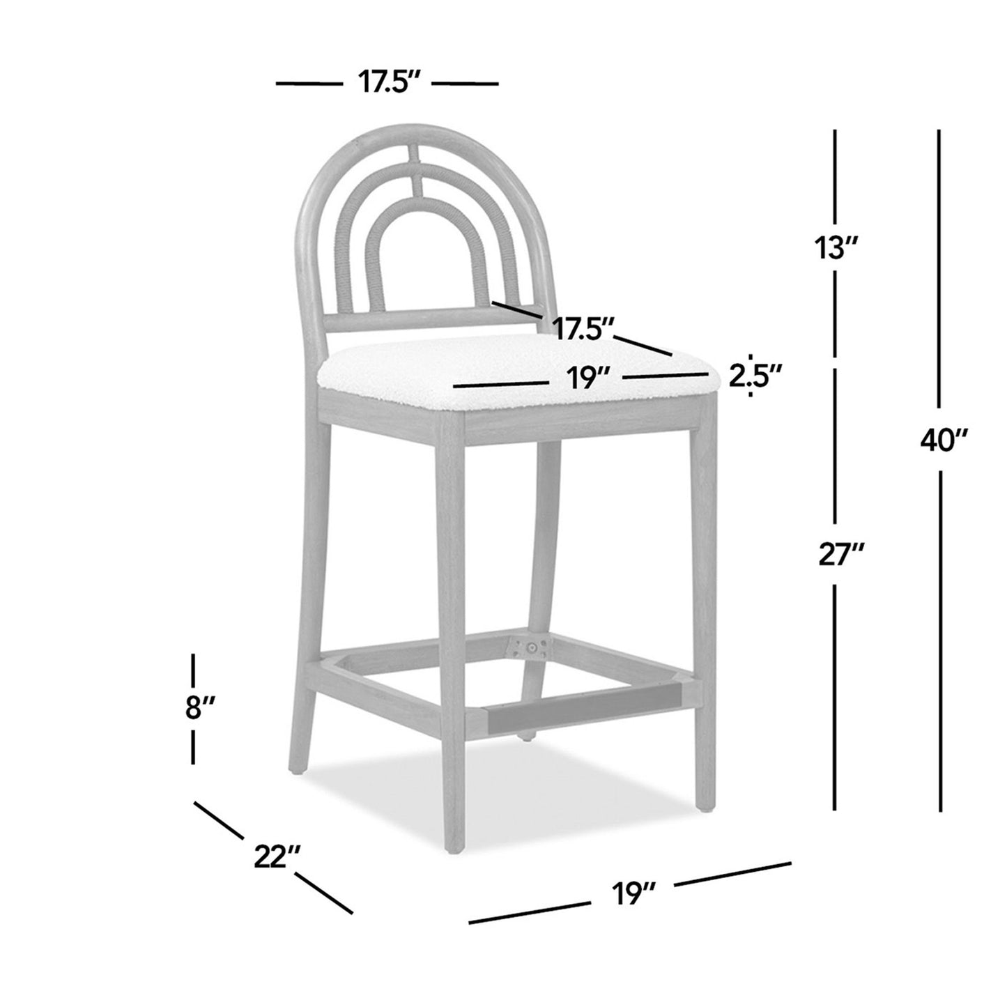 Panama - Curved Back Cane Bar Stool (Set of 2) - Ivory White