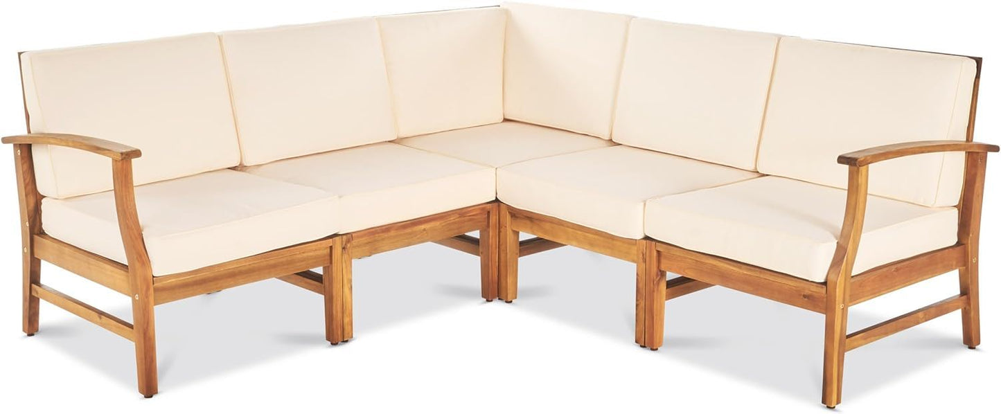 Perla - 5 Pieces Sofa Set - Cream