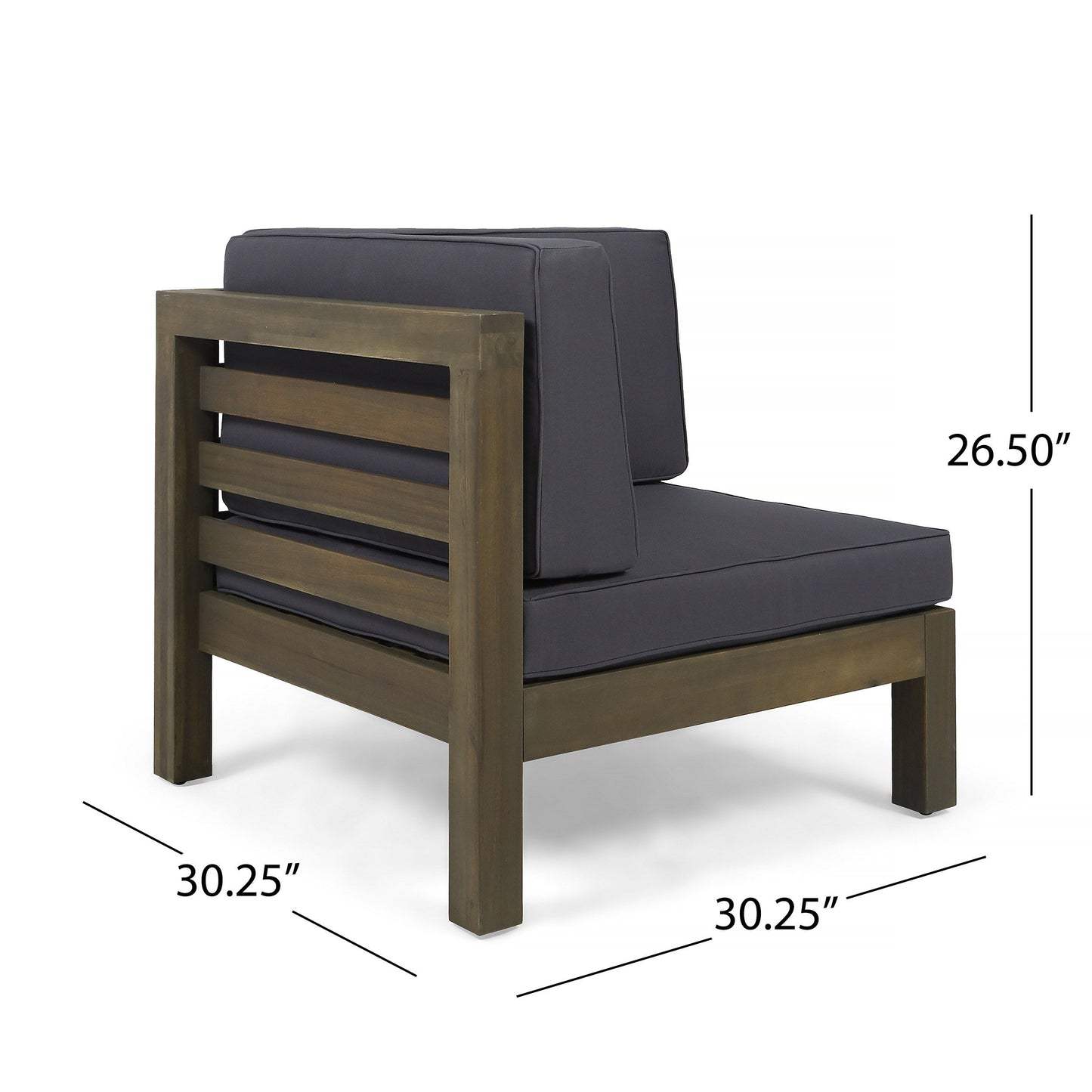 Oana - 2 Piece Loveseat Set With Water Resistant Cushions - Dark Gray