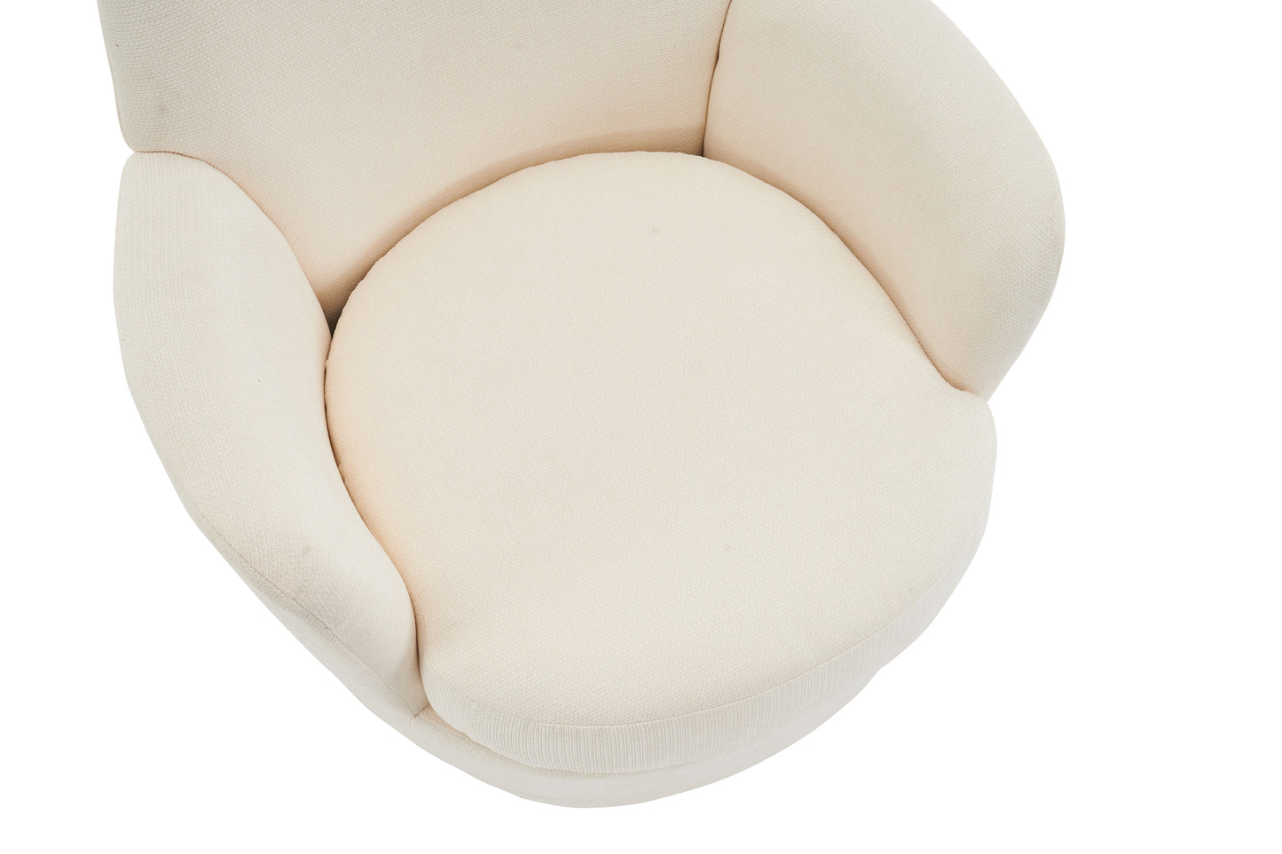 Swivel Barrel Chair, Swivel Accent Chairs Armchair For Living Room, Reading Chairs For Bedroom Comfy, Round Barrel Chairs With Gold Stainless Steel Base - Beige
