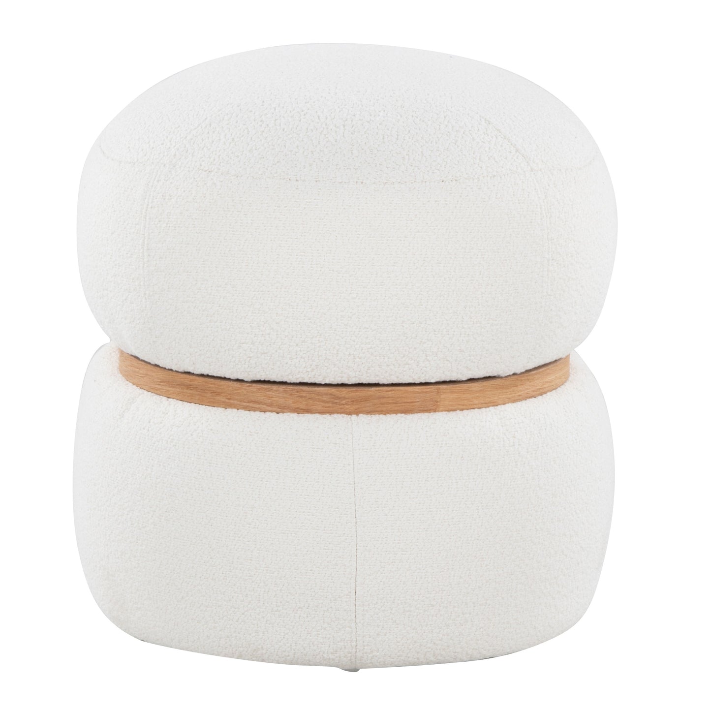Cinch - Contemporary Pouf Ottoman - Cream / Natural