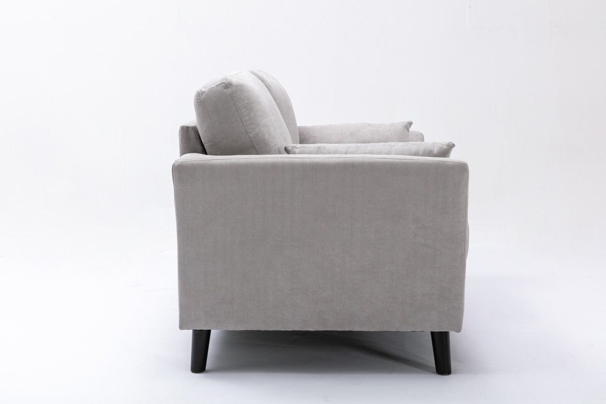 Damian - Woven Living Room Fabric Sofa, Loveseat (Set of 2) - Light Gray