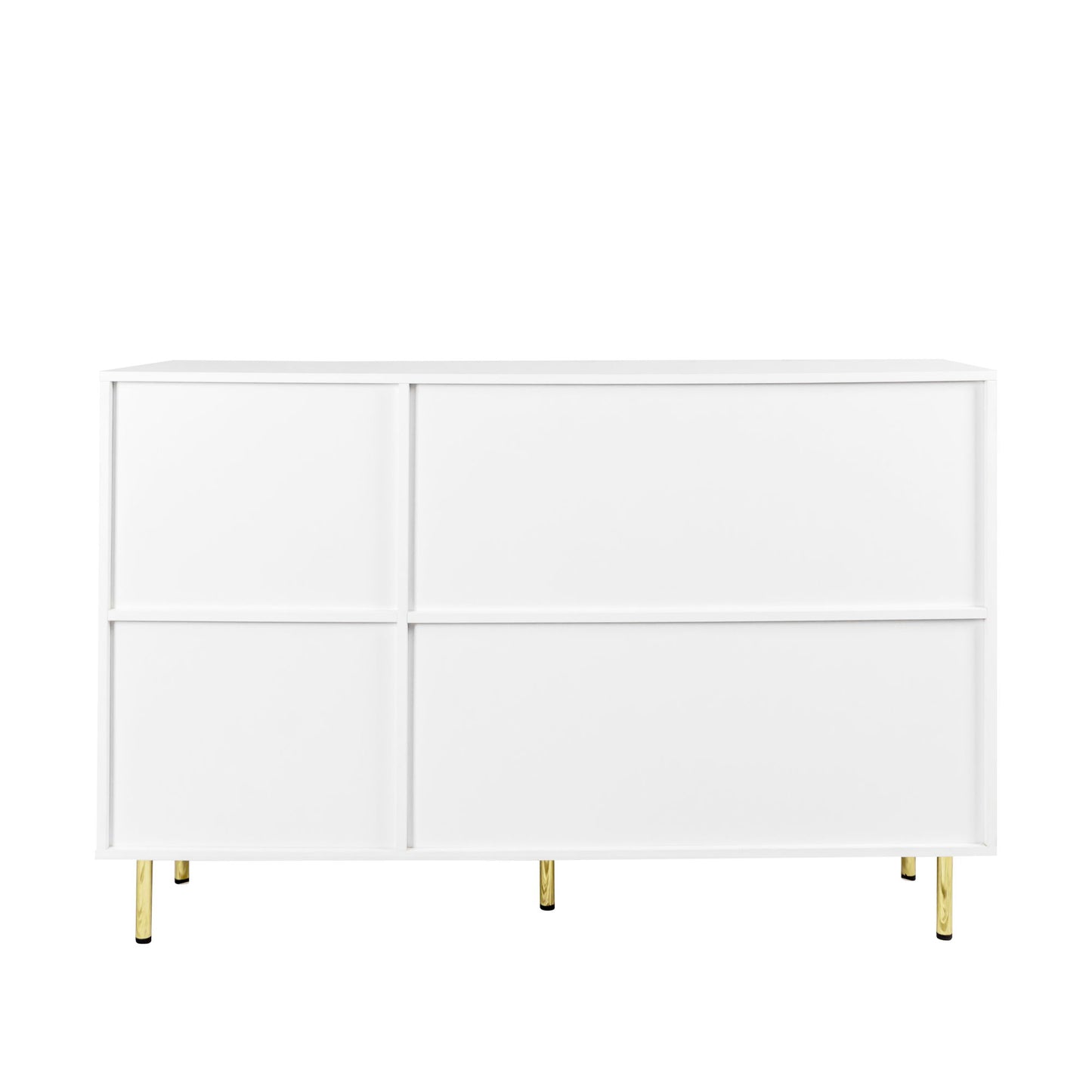 3 Door Large Storage Sideboard With Handles For Kitchen, Dining Room And Living Room, Accent Buffet Cabinet, Coffee Bar Sideboard Cabinet With 3 Doors - White / Gold