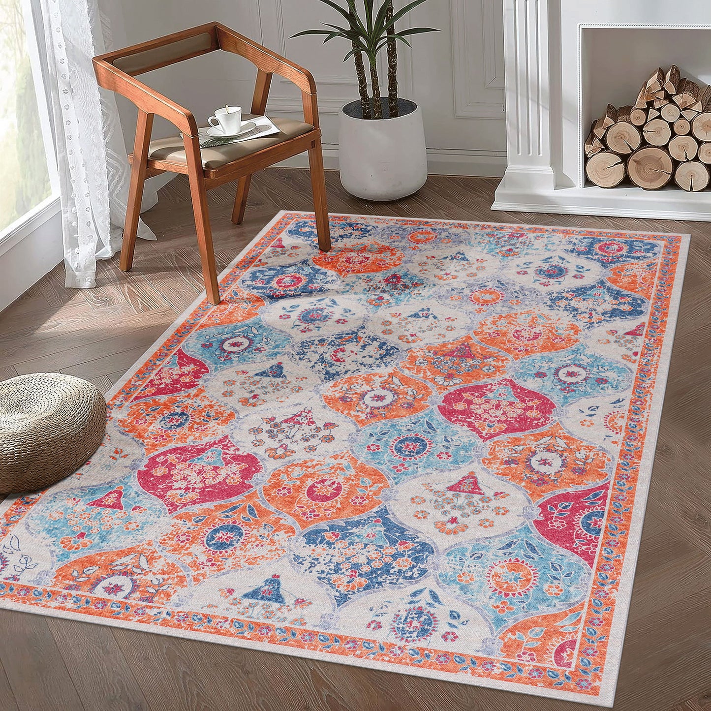 Maval - 3' X 5' Washable Area Rug - Cream