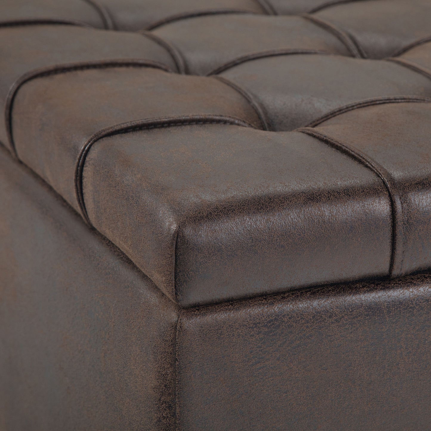 Harrison - Coffee Table Storage Ottoman - Distressed Brown