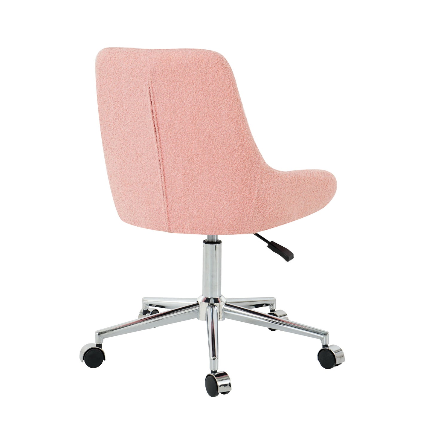 Modern Teddy Velvet Fabric Dining Chair With Golden Electroplated Legs, Soft And Comfortable, Adjustable And Space Saving - Pink