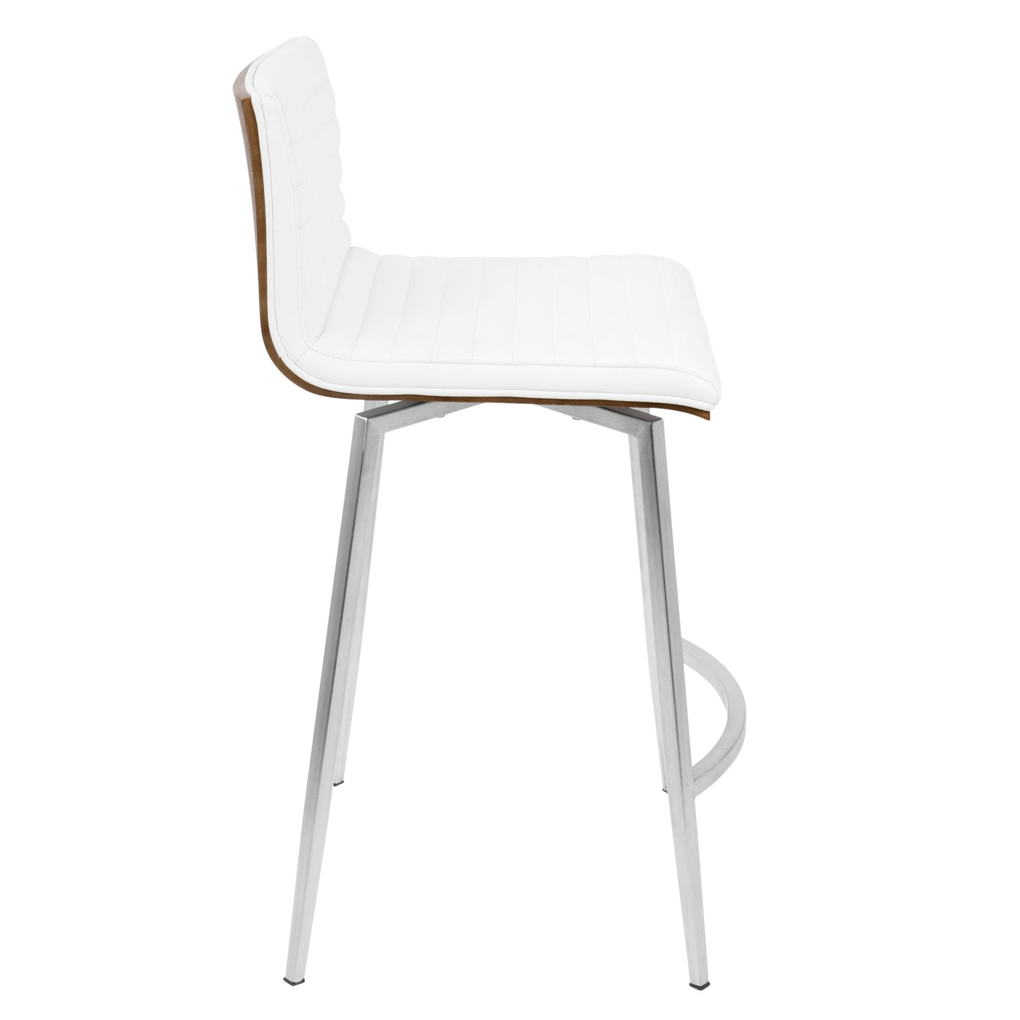 Mason - Contemporary Swivel Counter Stool (Set of 2) - Walnut / White