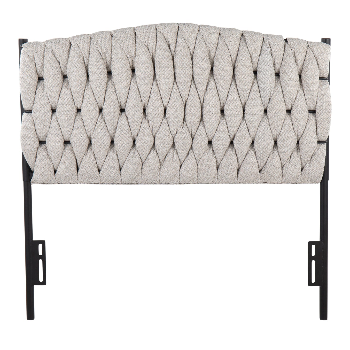 Braided Matisse - Twin Size Headboard - Black / Cream