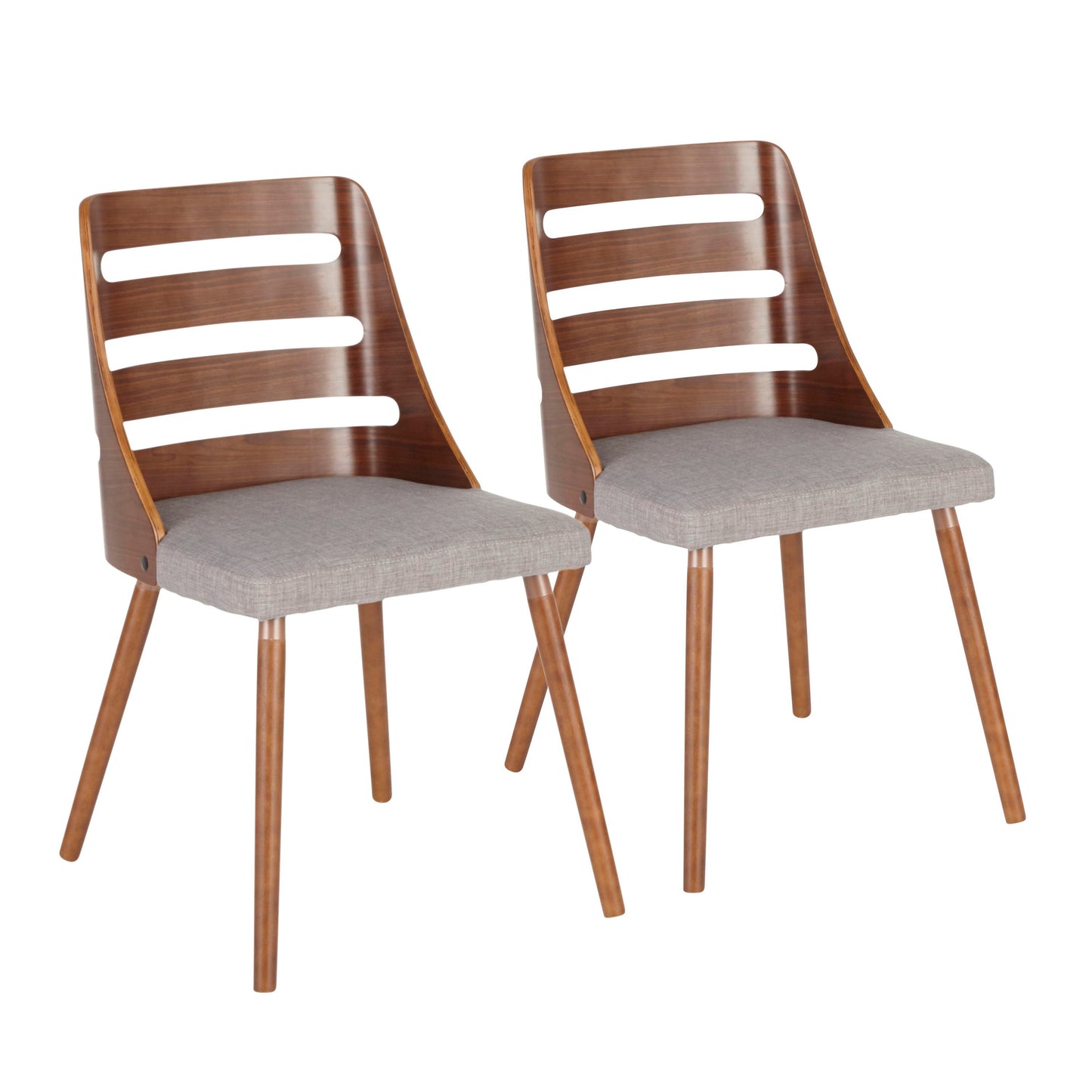 Trevi - Mid-Century Modern Dining / Chair - Walnut / Gray