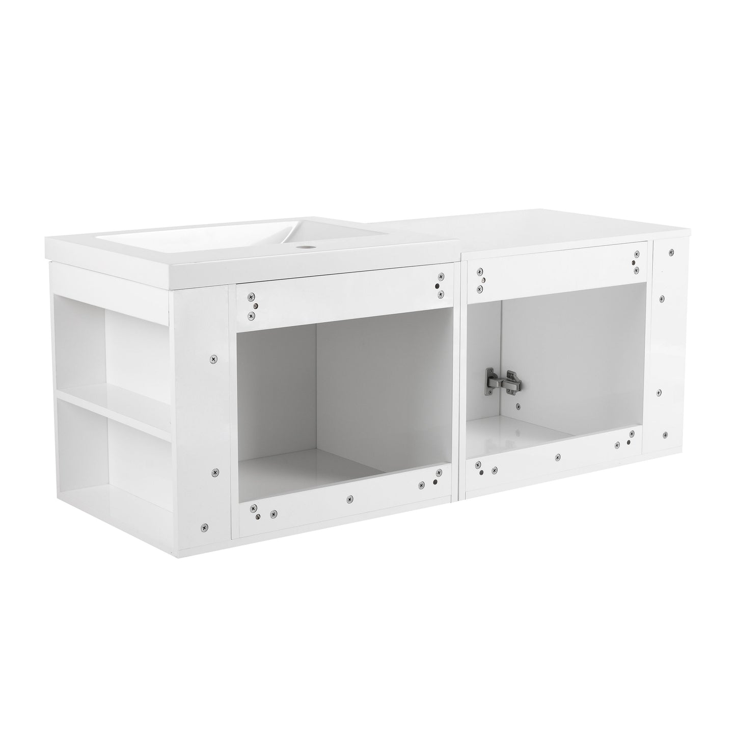 Modern 48" Bathroom Vanity Sink Combo With Spacious Storage - White