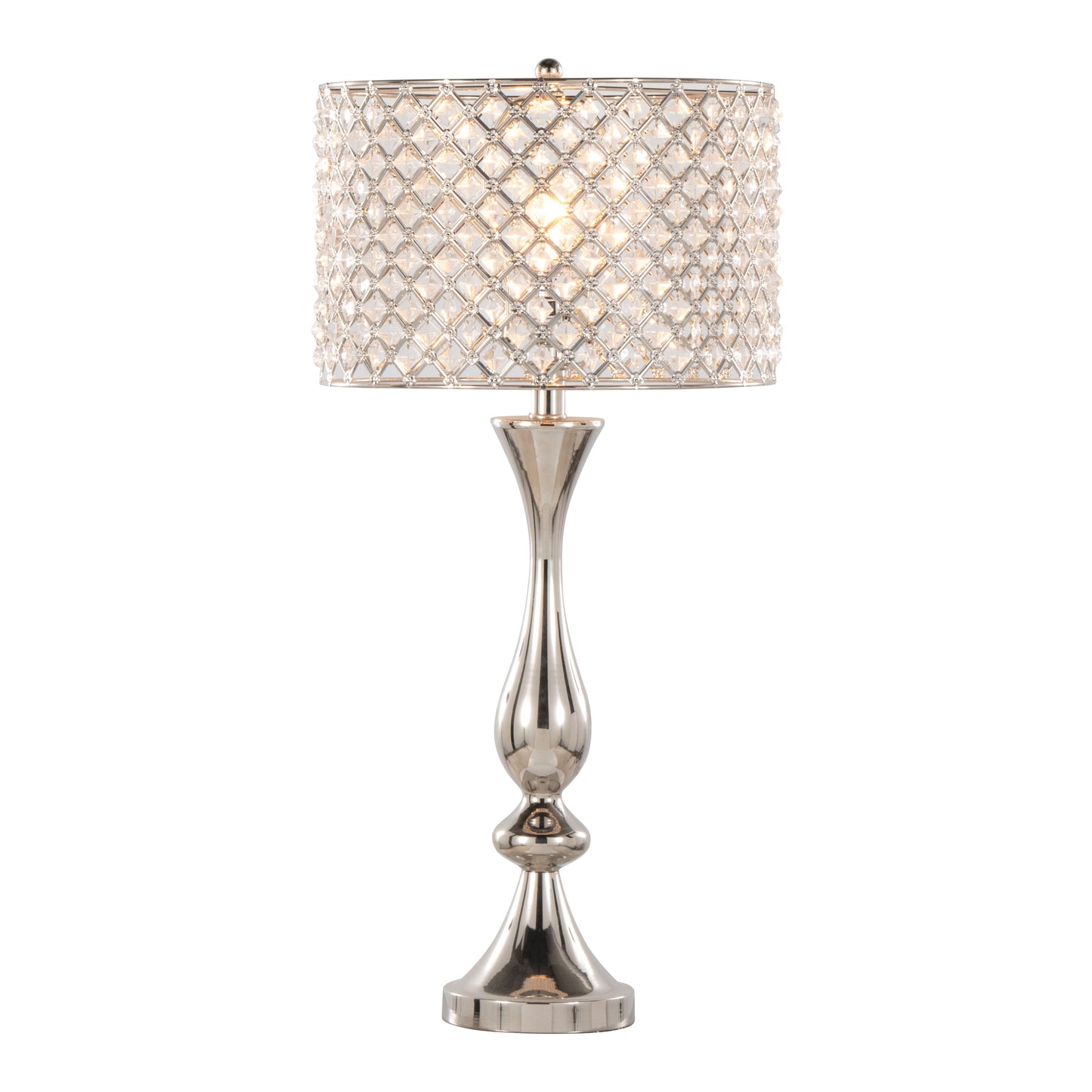 Topaz - Contemporary Table Lamp - Polished Nickel / Clear Crystal
