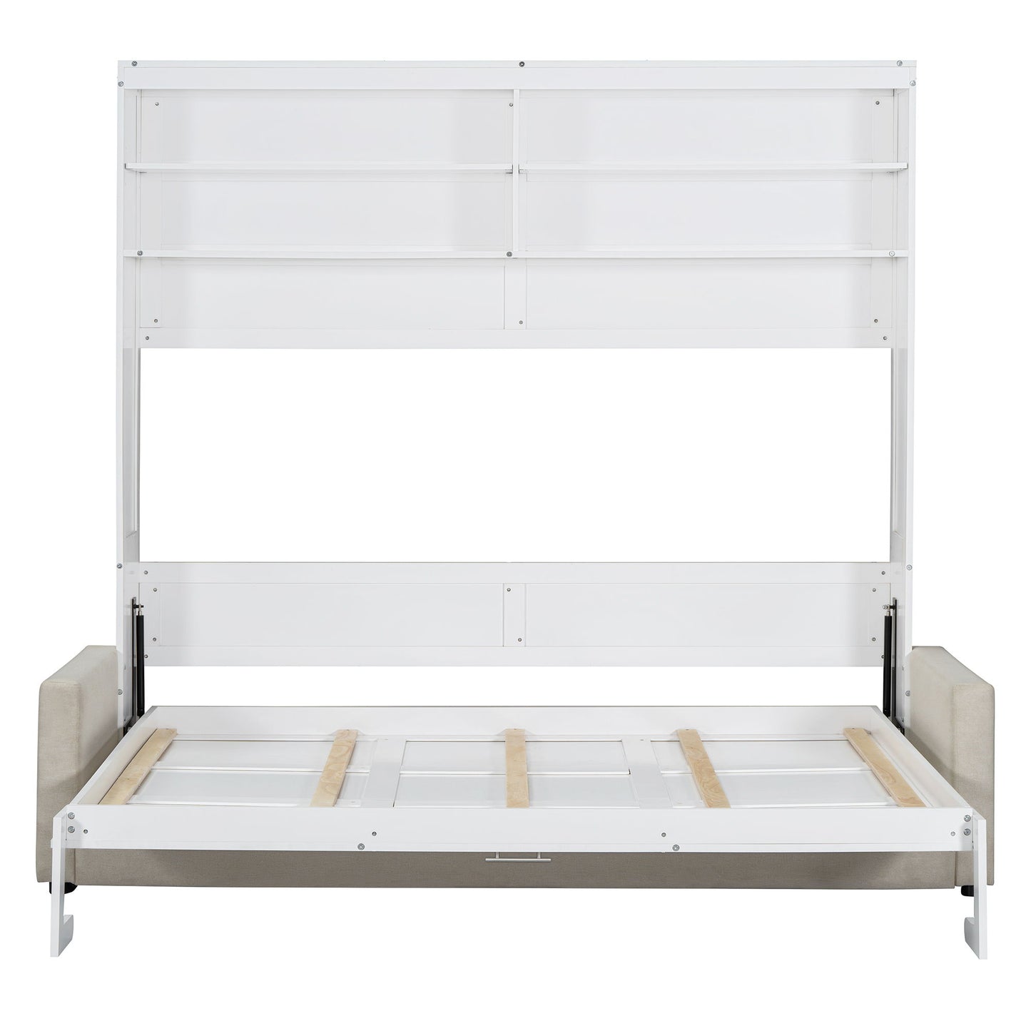 Queen Size Murphy Wall Bed With Sofa - White