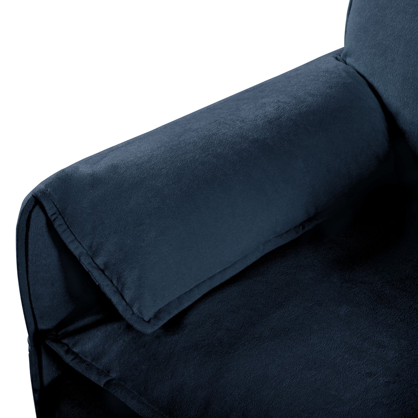 Oversized Recliner Chair With Movable Ottoman, Soft Chenille Upholstered Indoor Lounge Chair, Diy Combination - Blue