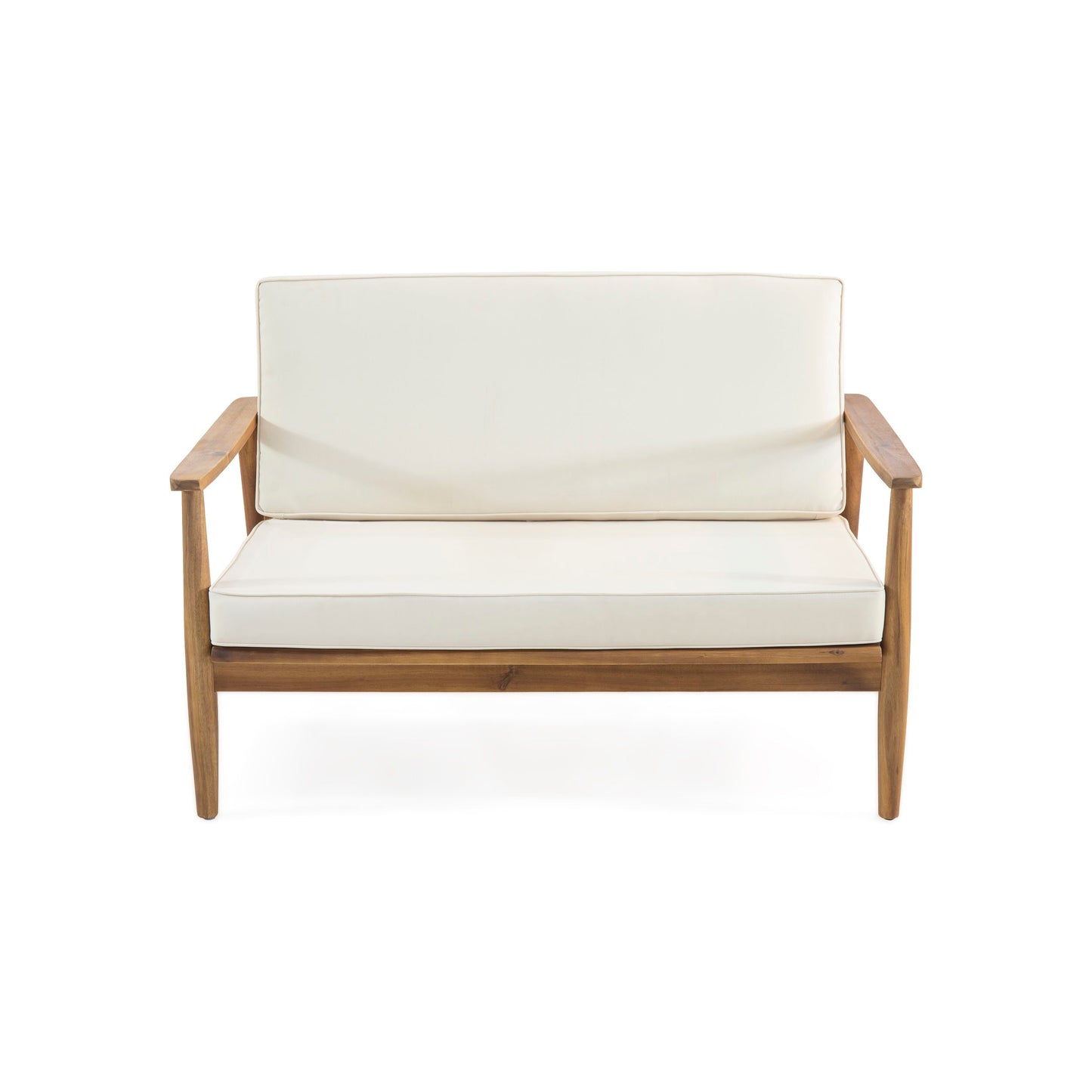 2 Piece Patio Set With Slatted Back Loveseat And Coffee Table - Teak