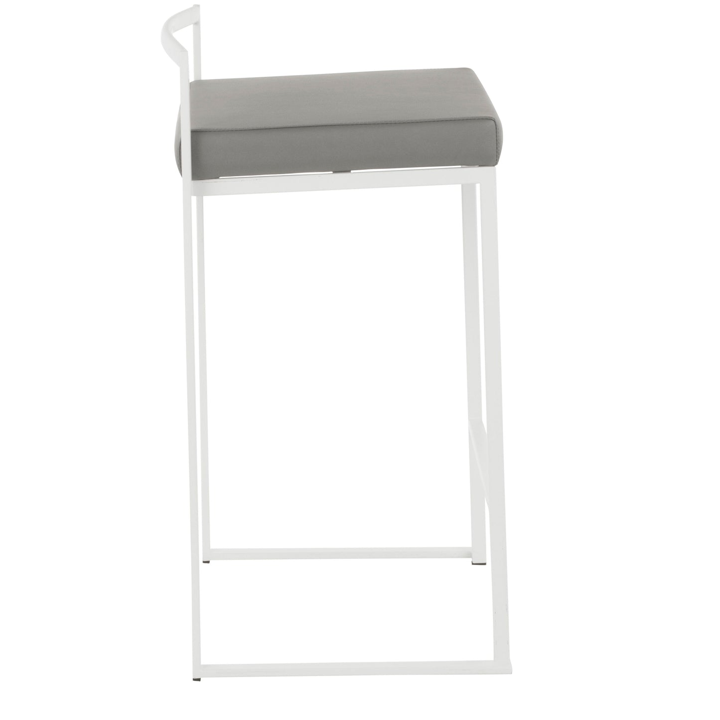 Fuji - Contemporary Stackable Counter Stool (Set of 3) - White / Gray