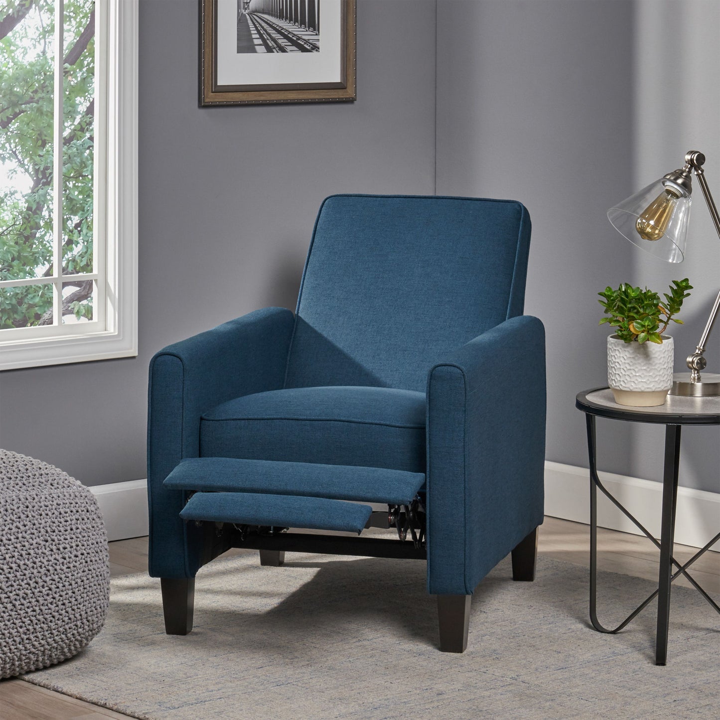 Push Back Chair For Elegant Home - Navy Blue
