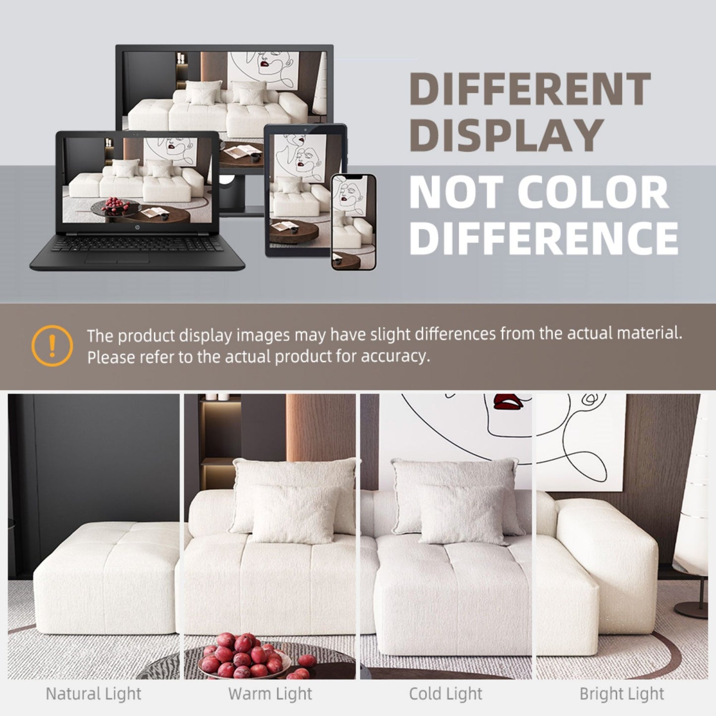 Modern Oversized Modular Sectional Sofa With Ottoman, Seat, Chaise Lounge And Armrest, Sparkling Chenille Fabric Soft Cushion Sofa With 4 Pillows, 4 Pieces Diy Combination Tufted Sofa, No Assembly Required - Beige