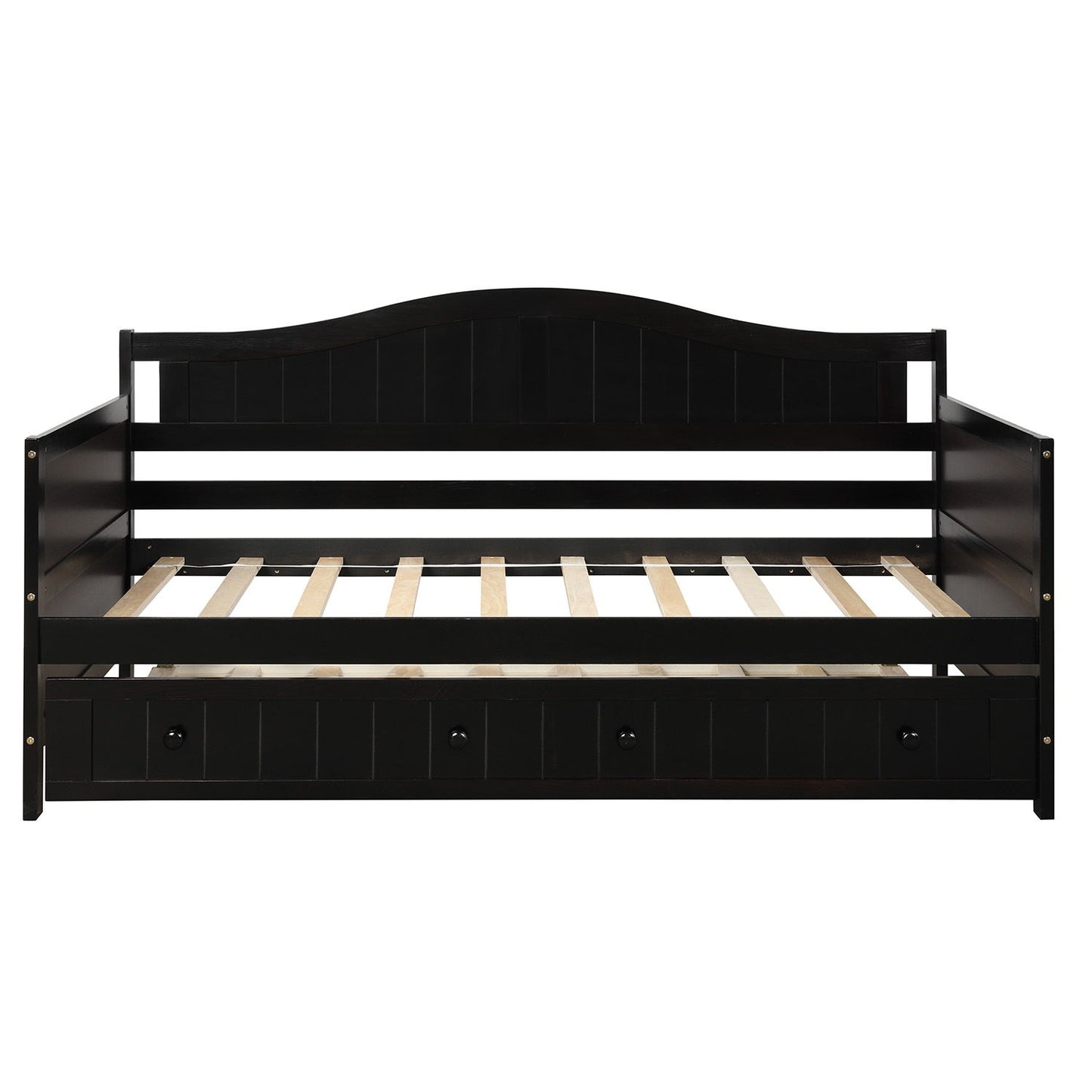 Twin Daybed With Trundle , Sofa Bed For Bedroom Living Room - Espresso