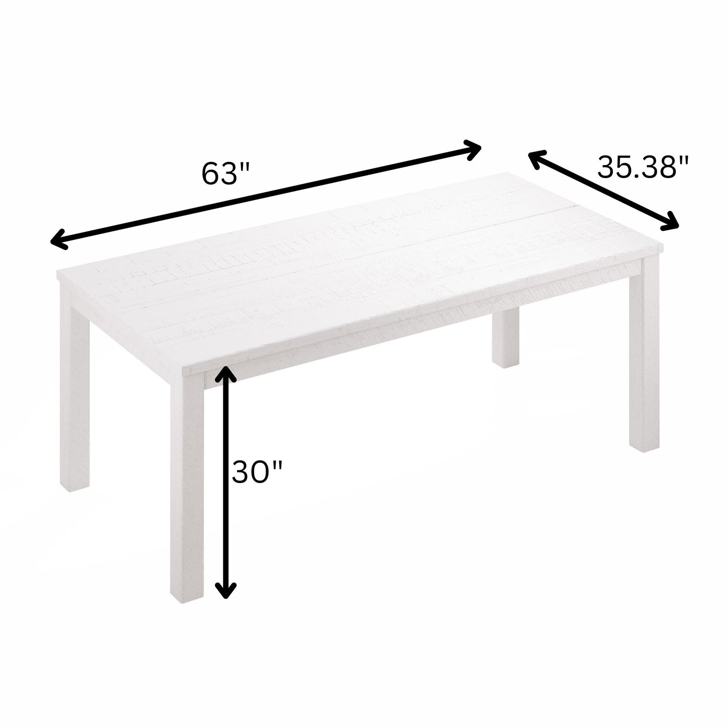 Albany - Solid Wood Dining Table For 6, Small Kitchen Table, Dinner Table, Breakfast Table - White