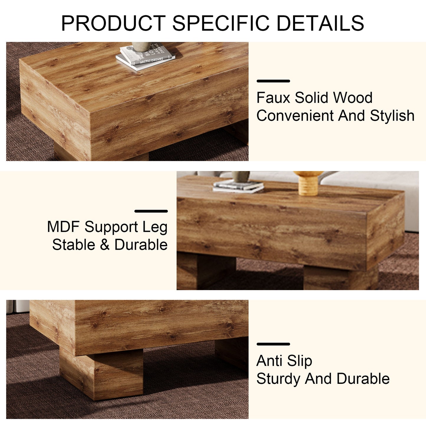 Rectangular Coffee Table - Wood