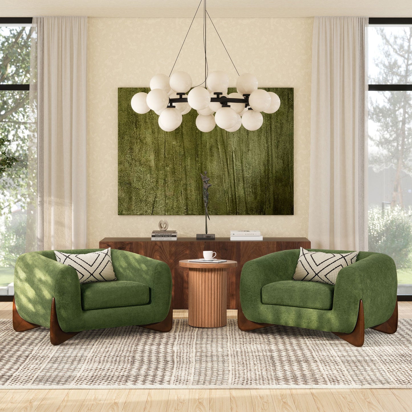 Alpine - Sherpa Arm Chair - Moss Green