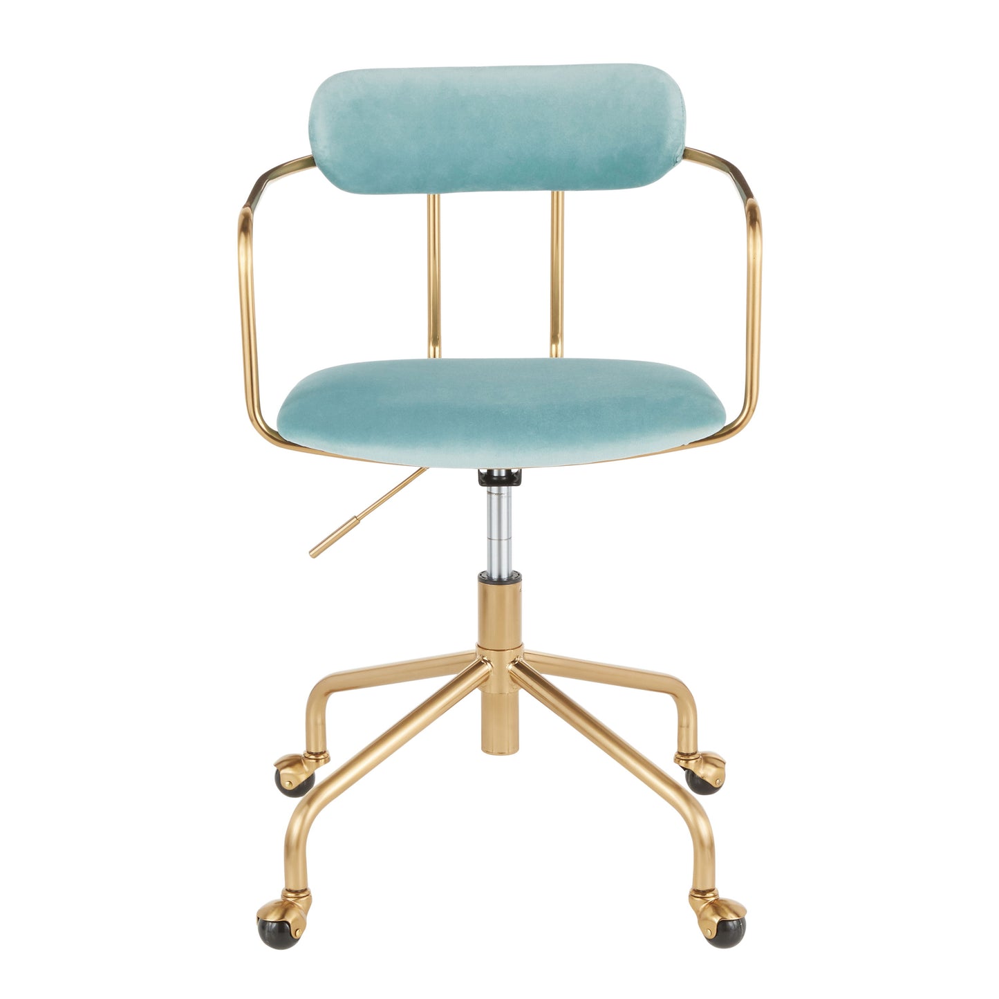 Demi - Contemporary Office Chair - Gold / Light Blue