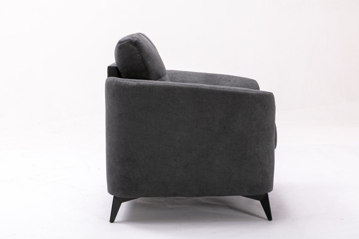 Callie - Woven Fabric Sofa Loveseat Chair Living Room (Set of 3) - Gray