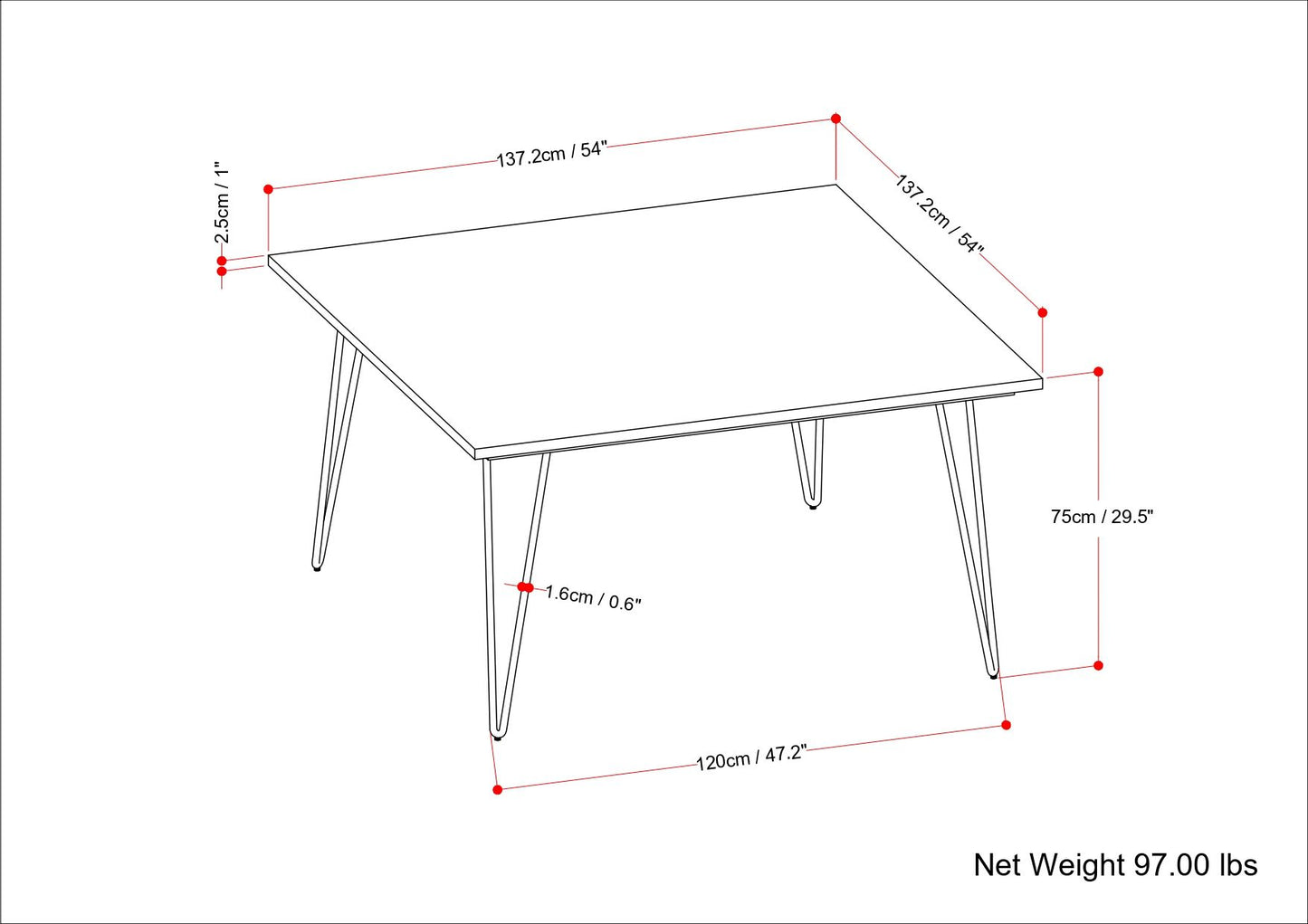 Hunter - Square Dining Table - Natural