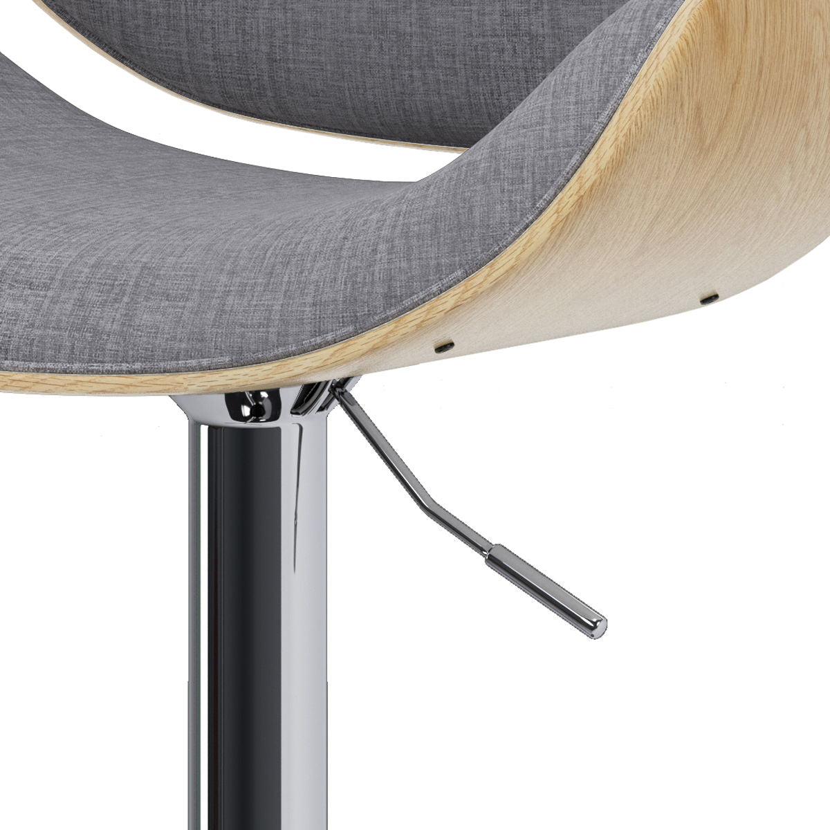 Marana - Bentwood Adjustable Swivel Bar Stool - Light Gray