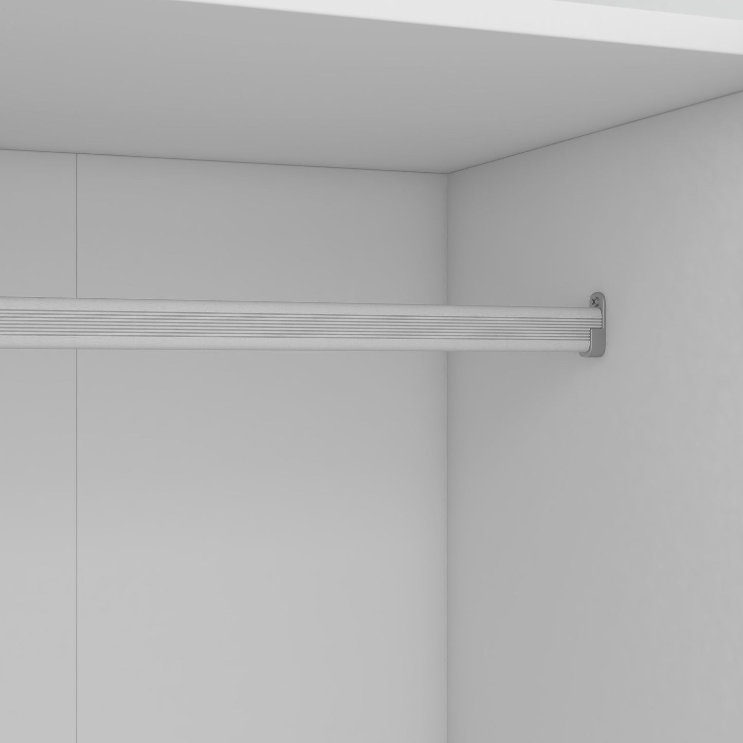 3 Door Shutter Wardrobe With Shelves - White