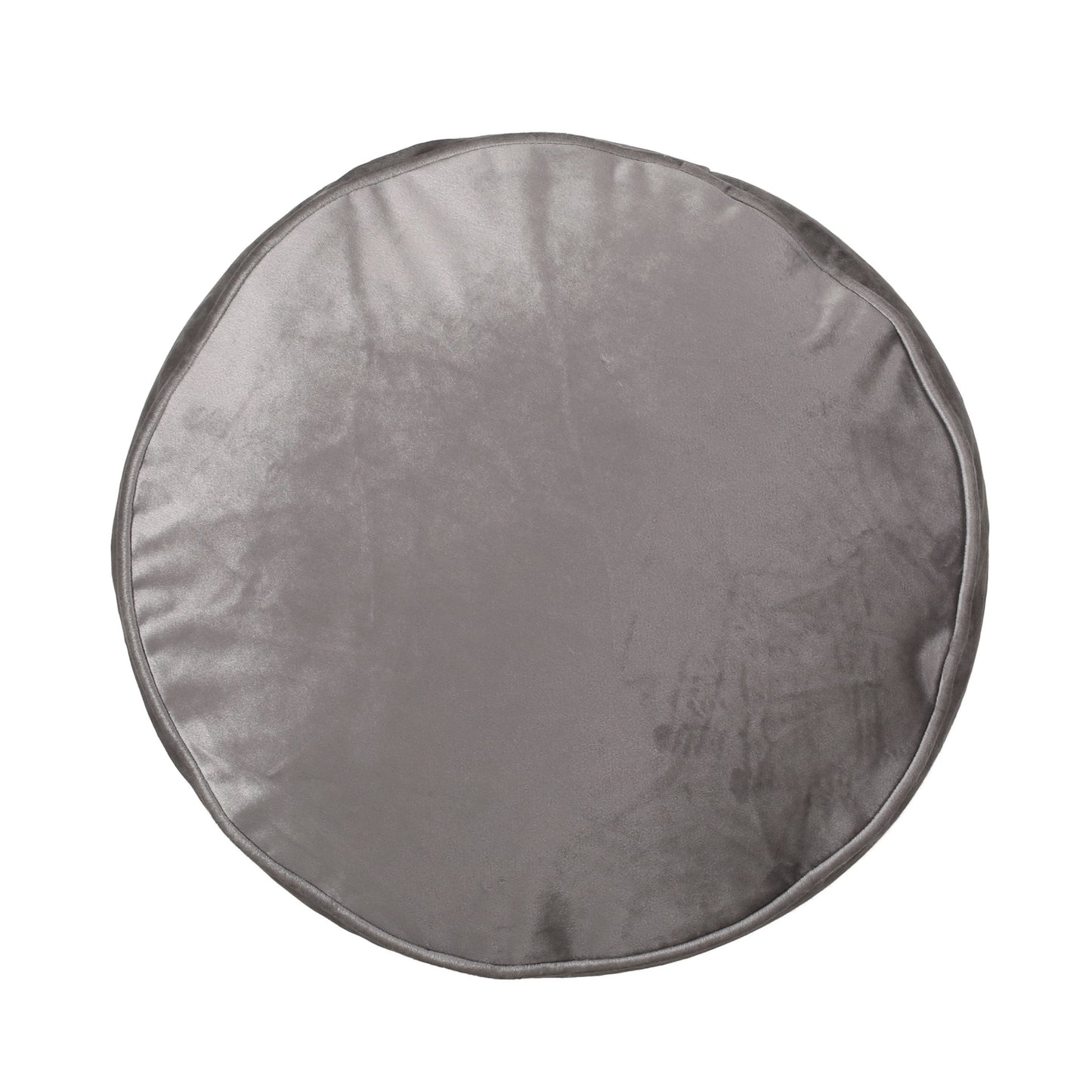 Shimon - Cylinder Pouf Ottoman And Floor Cushion - Pewter Gray
