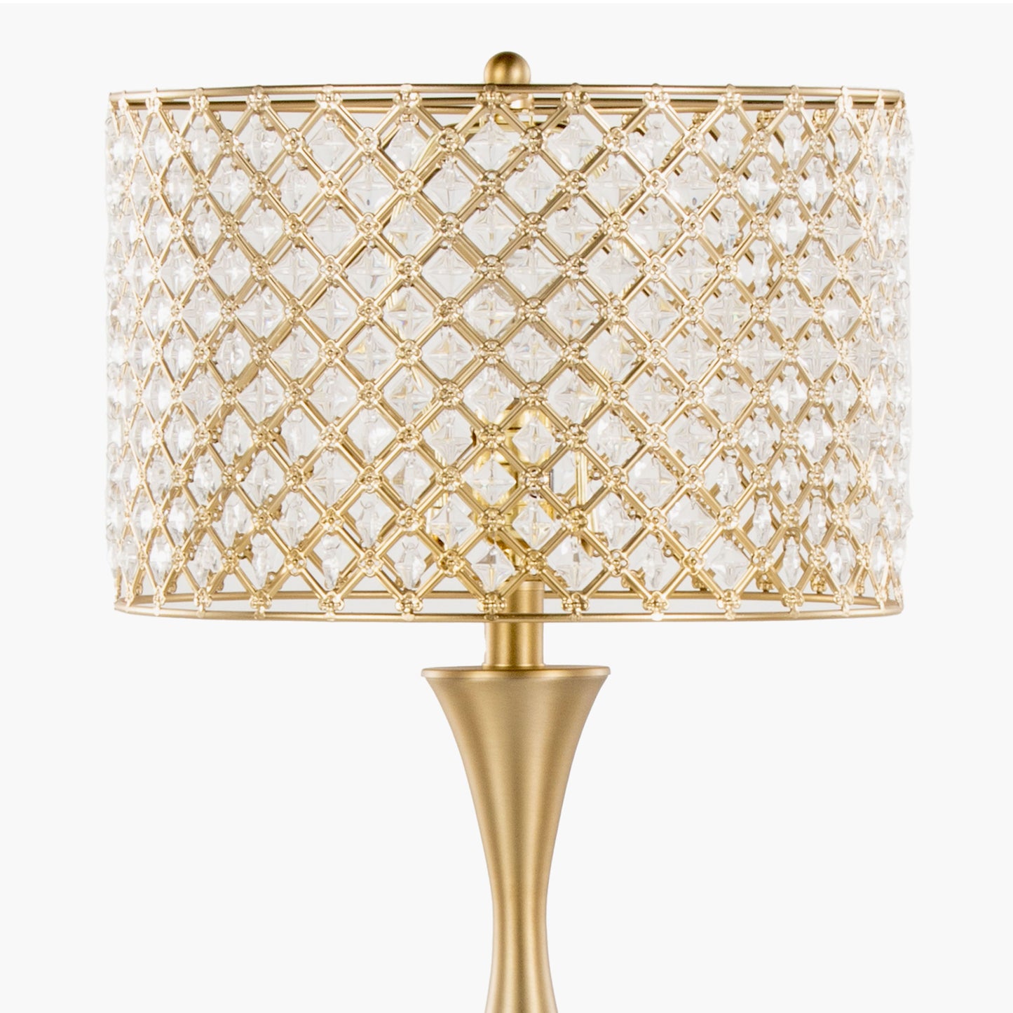 Topaz - Glam / Art Deco Table Lamp - Gold / Clear Crystal
