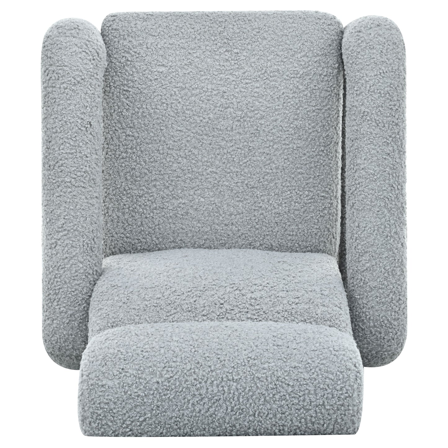 Push Back Recliner Armchair Upholstered Single Sofa With Adjustable Backrest For Living Room - Light Gray