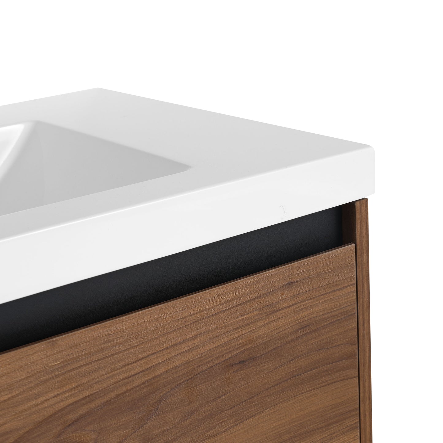 Bathroom Vanity With Resin Countertop Sink - Brown