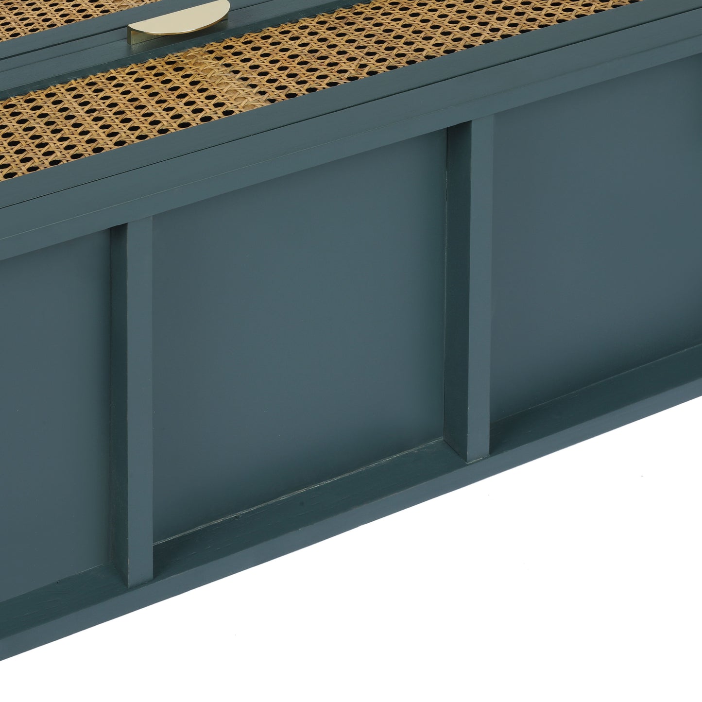 3 Drawer Cabinet - Natural Rattan, Suitable For Bedroom - Green