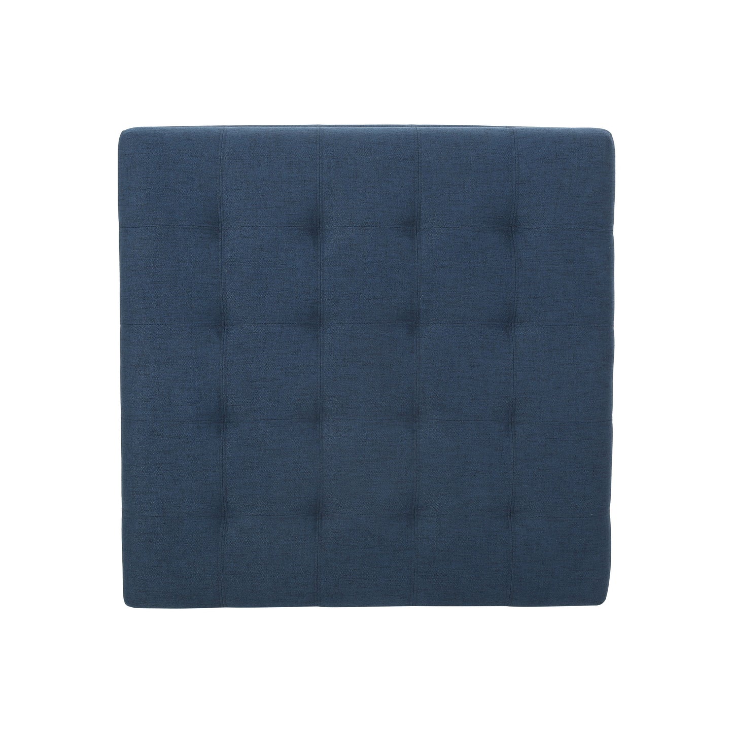 Isabella - Elegant Ottoman With Storage Functionality - Navy Blue Fabric