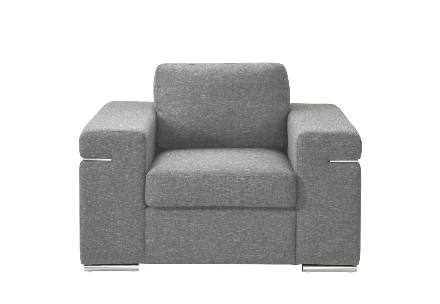 Gianna - Light Gray Woven Fabric Arm Chair