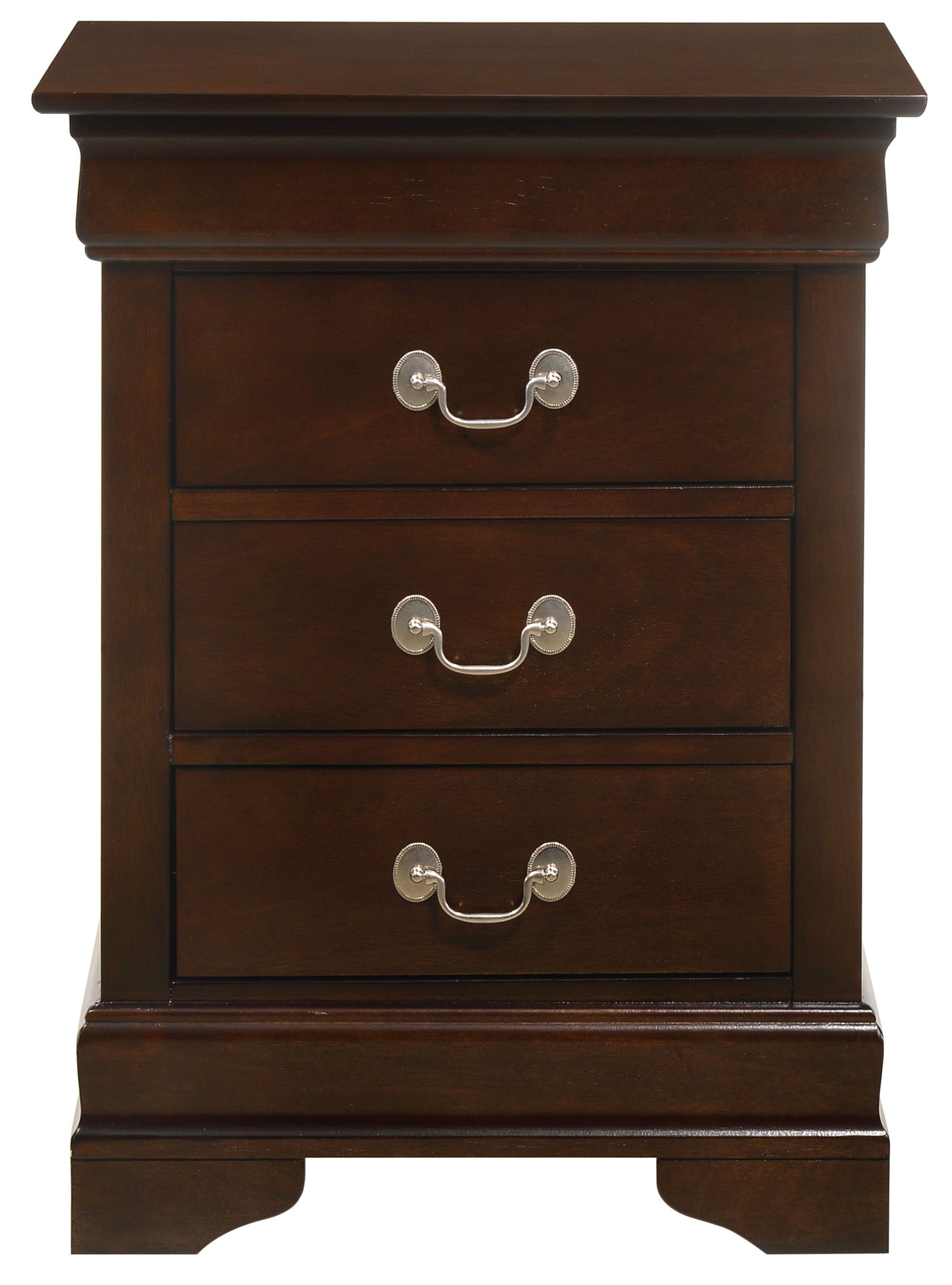Louis Phillipe - 3 Drawer Nightstand - Cappuccino