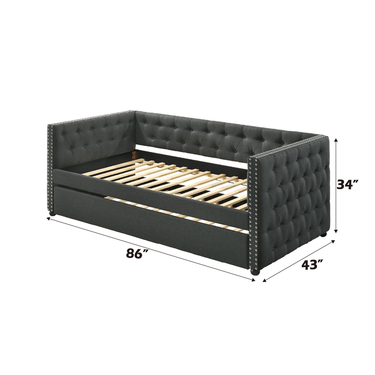 Romona - Twin Daybed With Trundle - Gray