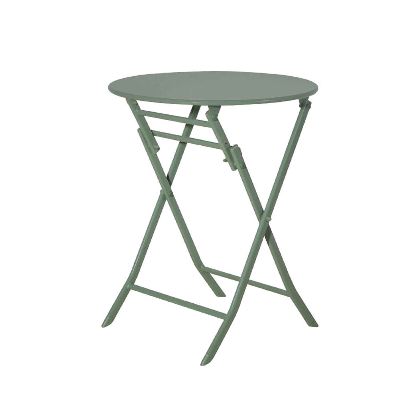 3 Piece Patio Bistro Set Of Foldable Round Table And Chairs - Dark Green