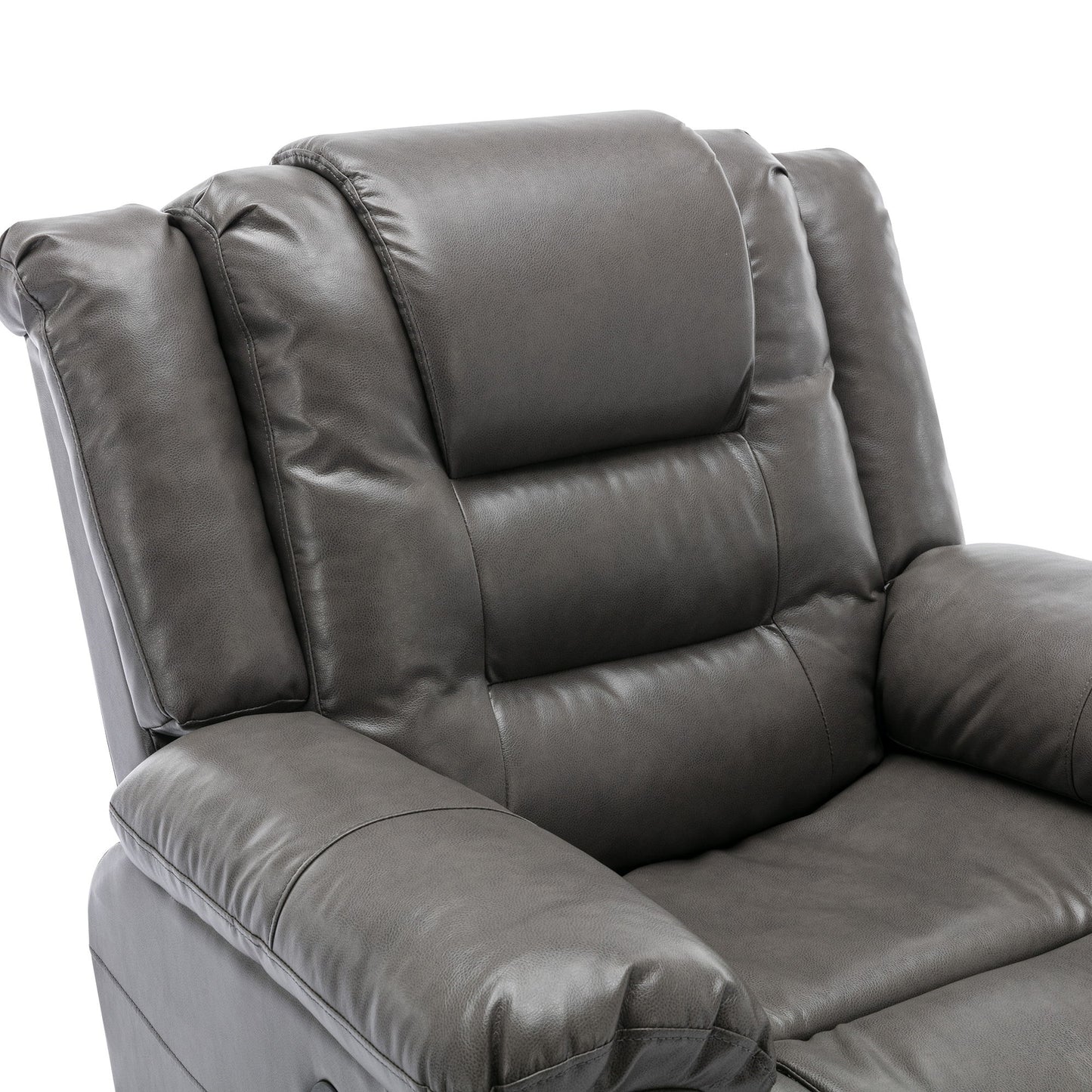 2 Seater Home Theater Recliner Manual Recliner Chair With A Storage Box And Two Cup Holders For Living Room - Gray