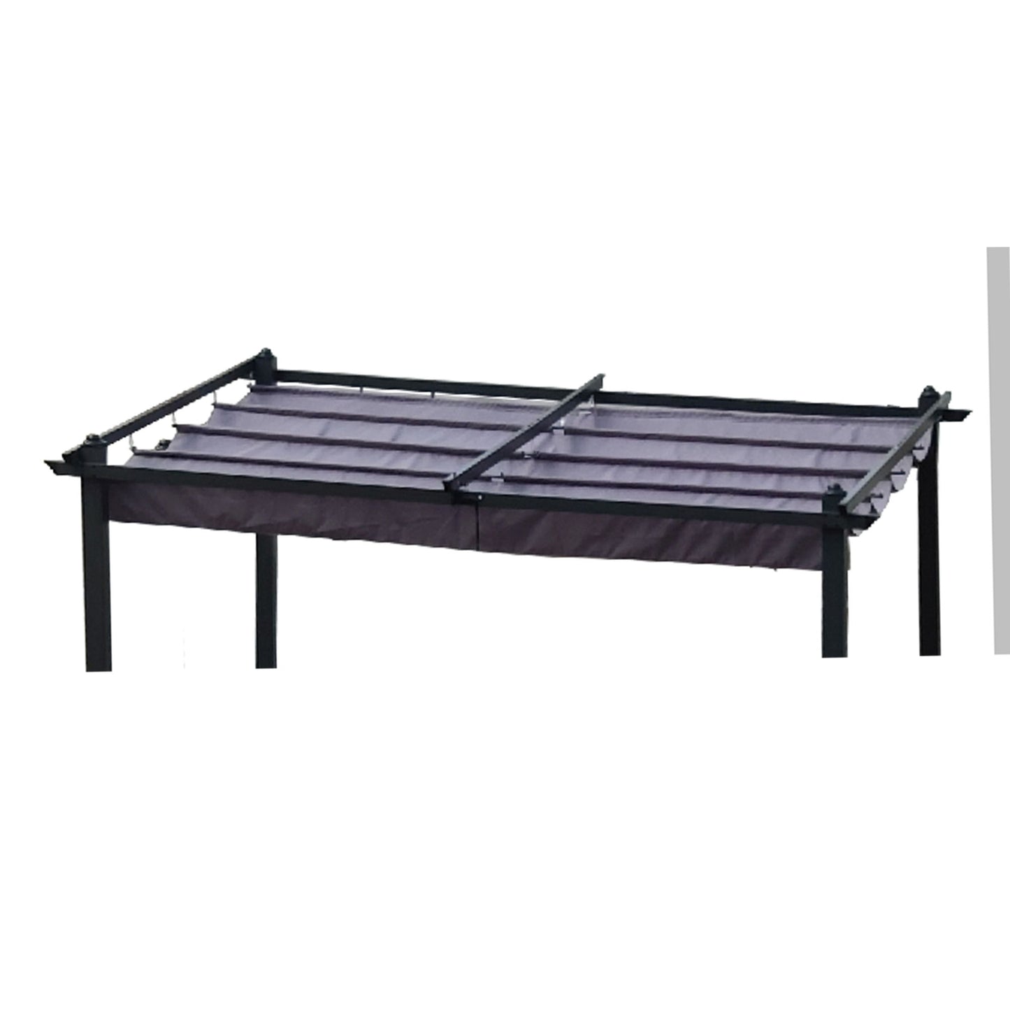 Replacement Canopy Top Cover Fabric For 13 x 10 Ft Outdoor Patio Retractable Pergola Sun-Shelter Canopy - Gray