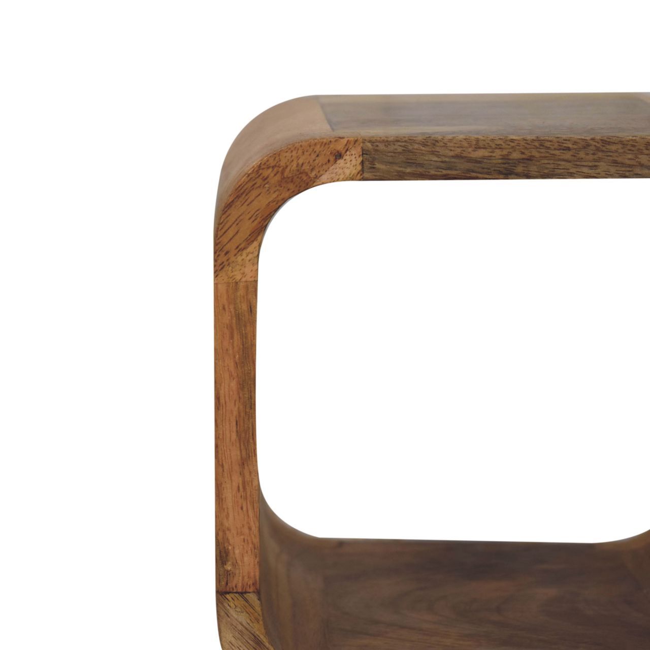Extra Mini Minimalist Open Curved Bedside Table - Oak