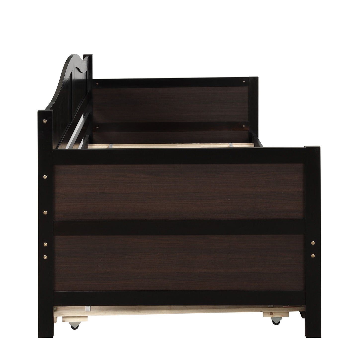 Twin Daybed With Trundle , Sofa Bed For Bedroom Living Room - Espresso