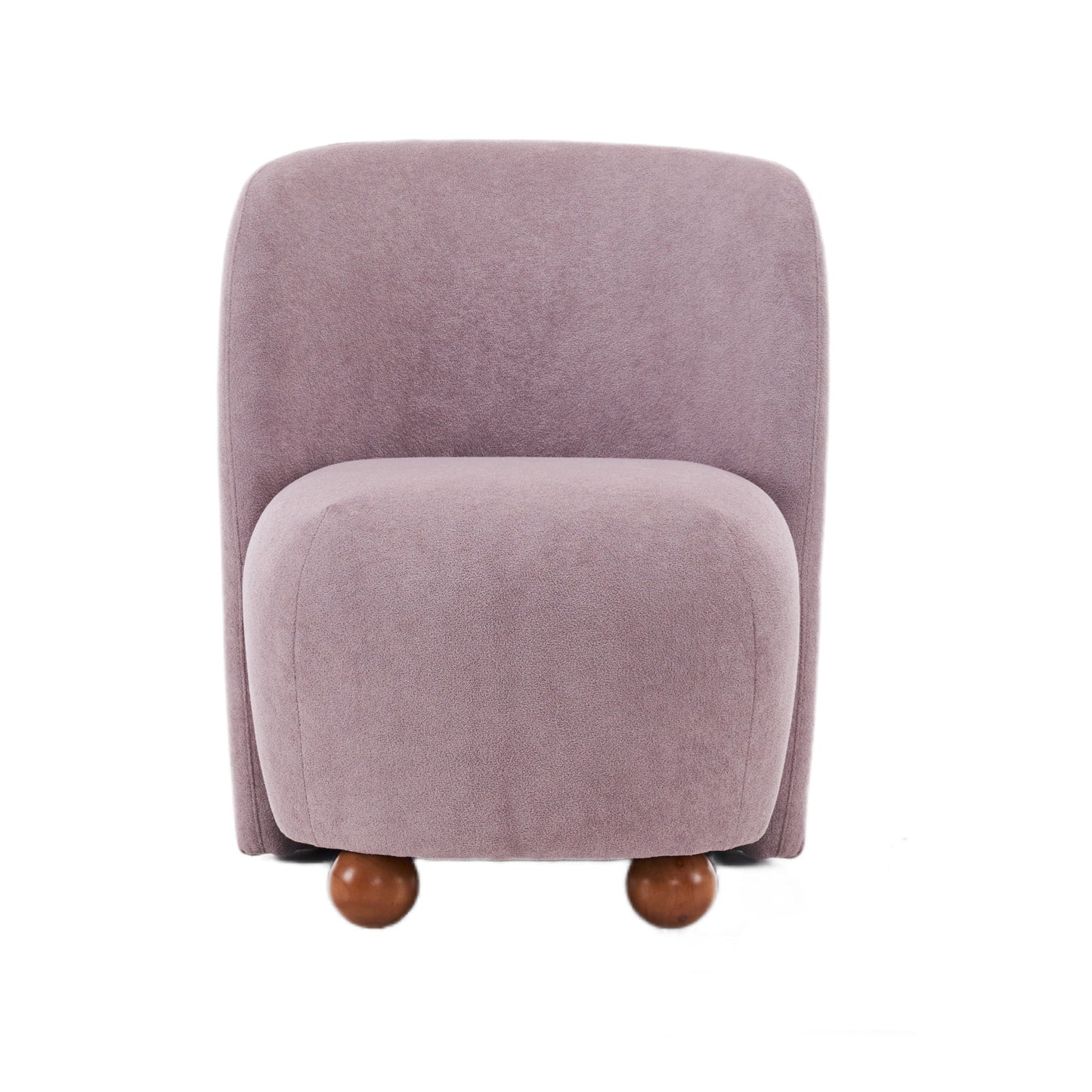 Modern Low Back Accent Chair, Upholstered Armless Living Room Chairs, Round Pine Wood Feet, For Small Living Spaces, Living Room - Purple
