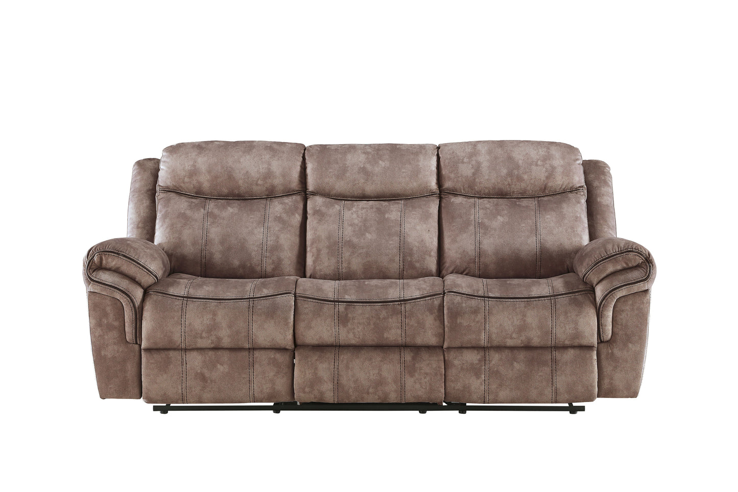 Zubaida - Two Tone Velvet 3 Piece Recliner Living Room Set - Chocolate