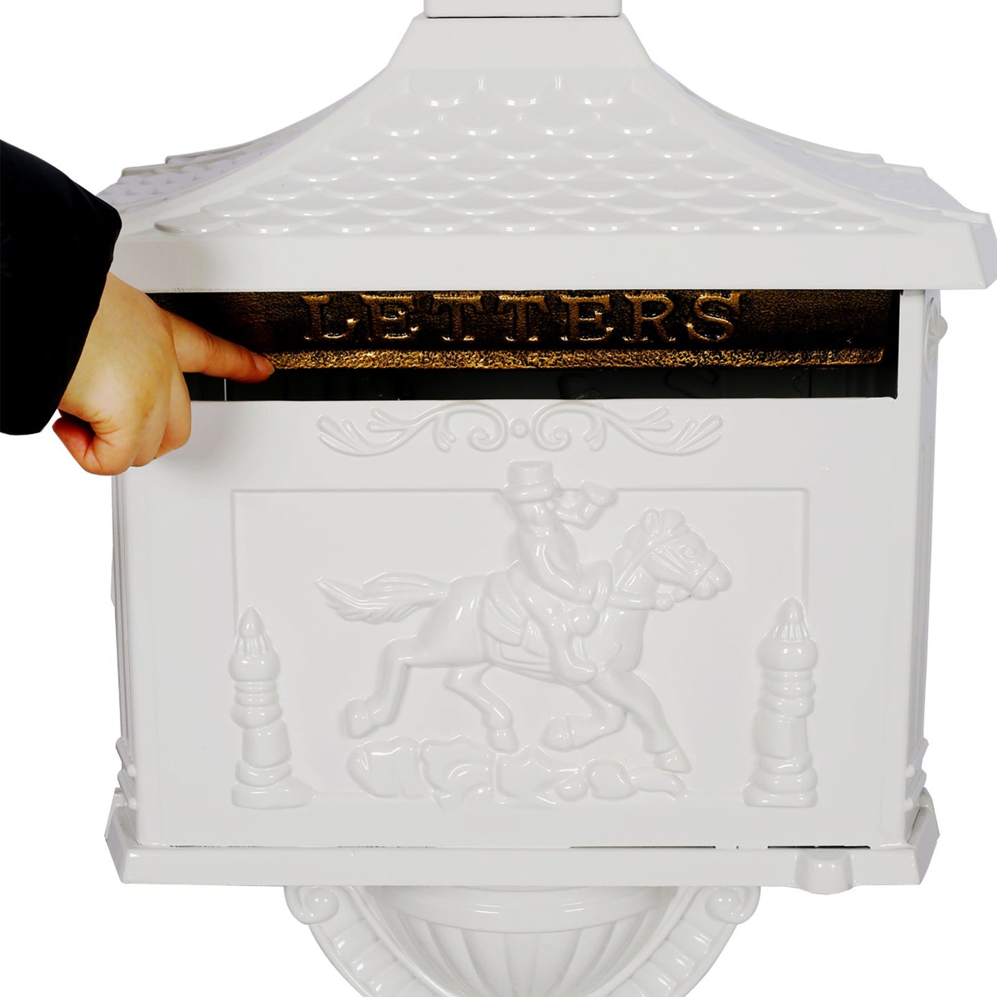 Cast Aluminum Mail Box, Postal Box, Mailbox - White