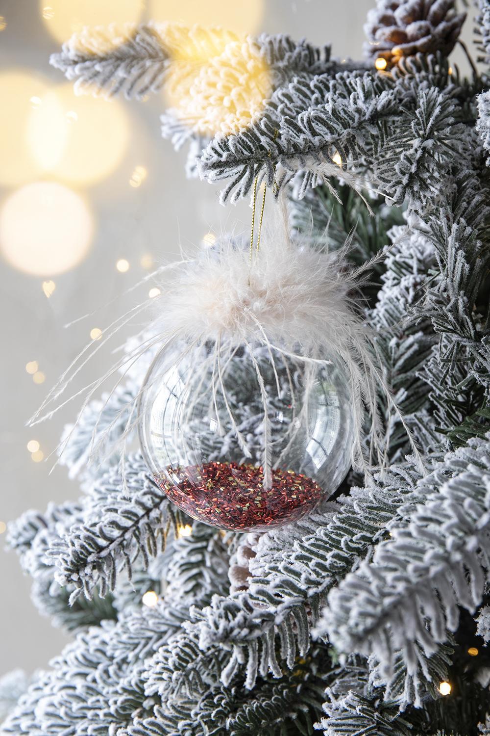 Christmas Ball Ornaments, Decorative Hanging Ball Christmas Tree Ornaments, For Holiday Decorations (Set of 6) - Multi