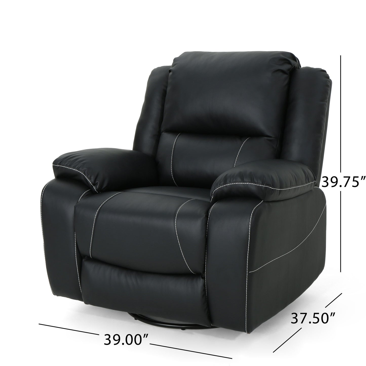 Wide Manual Swivel Standard Recliner - Black